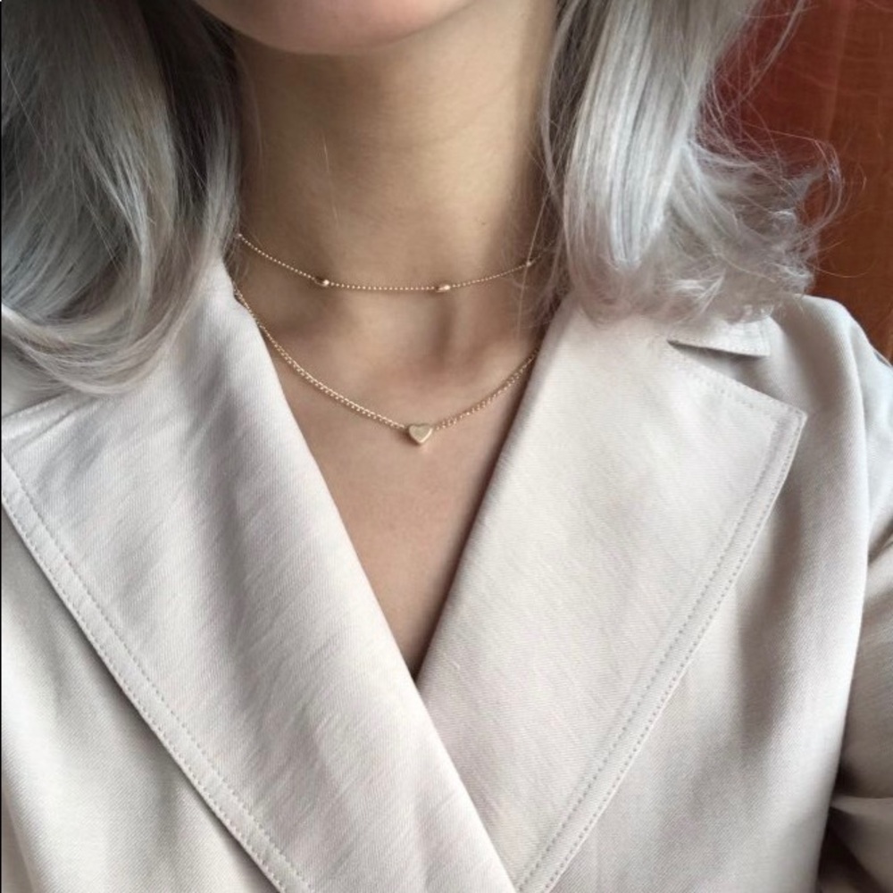 ❗️2 for $10❗️Gold Double Layer Heart Necklace - Picture 2 of 8